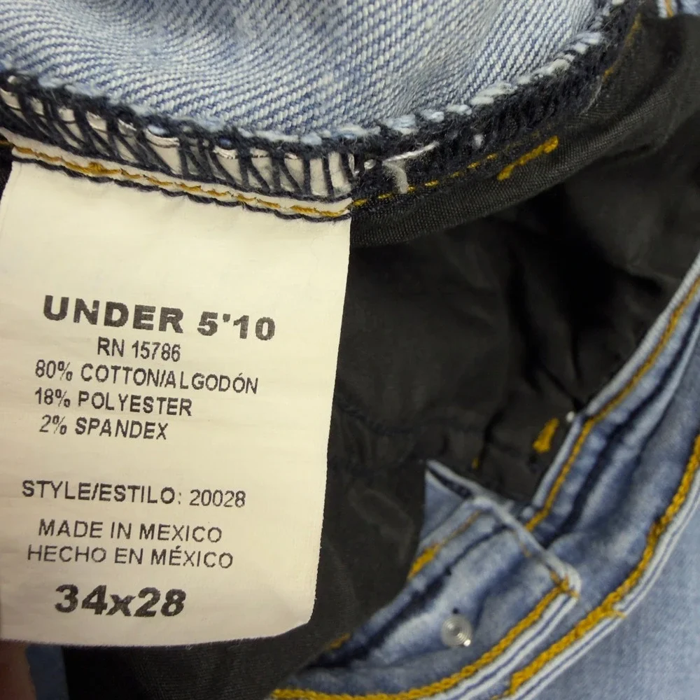 Under 510 Jeans Mens 34x28 Light Wash Xavier Denim Slim Fit Stretch Casual